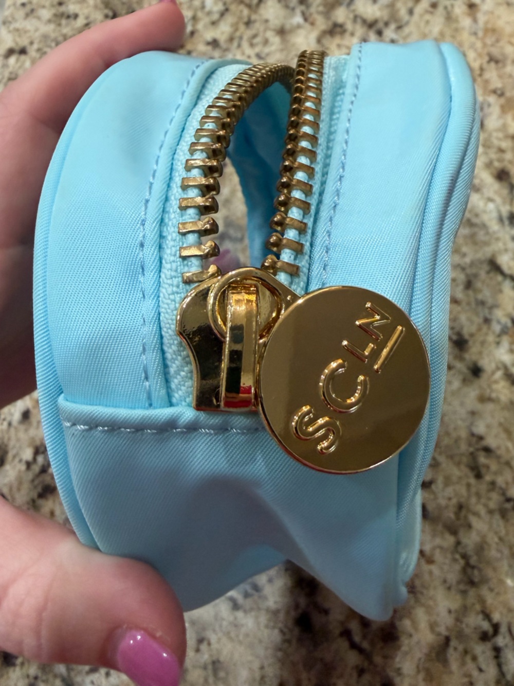 Stoney Clover Lane Target Sky Blue Round Clear Cosmetic Pouch - Picture 4 of 10